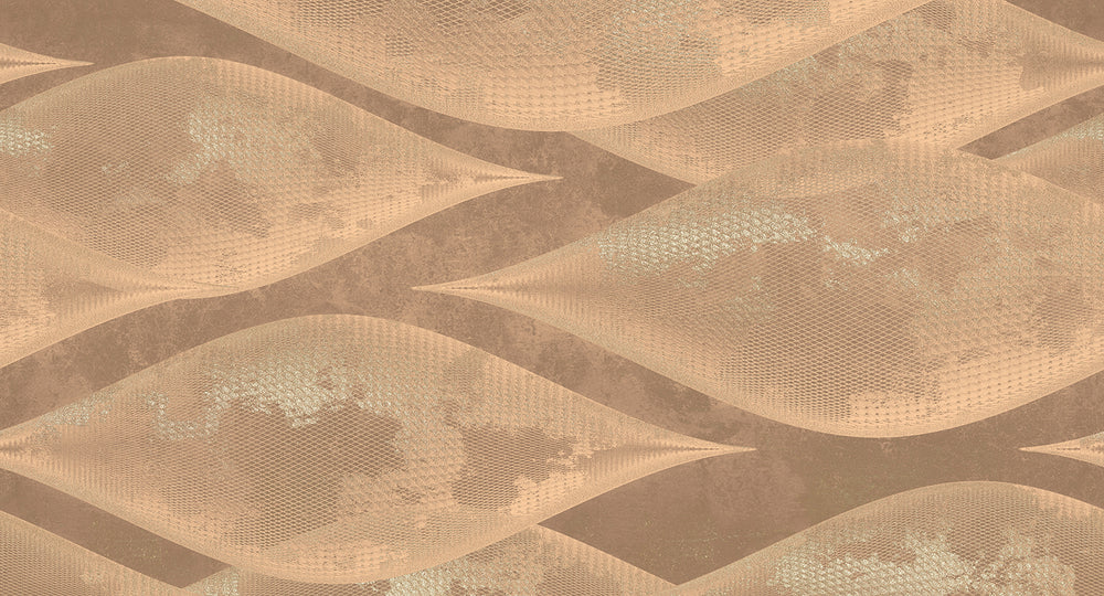 Sorrell Brown Abstract Overlapping Pods Mural M3037
