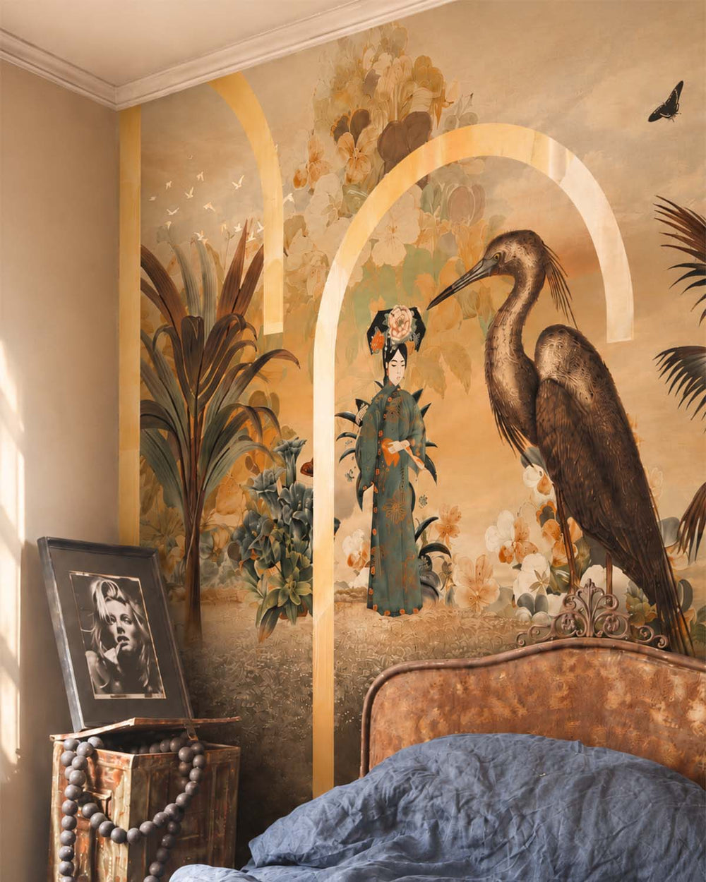 Tawny Birch Art Deco Chinoiserie Mural M3040