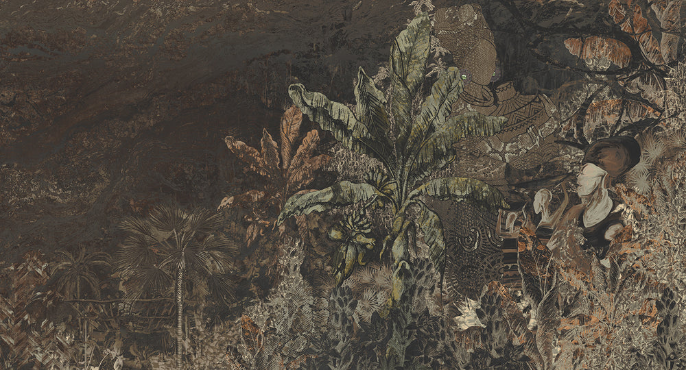 Brownish Black By the River Mural M3042 - Sample