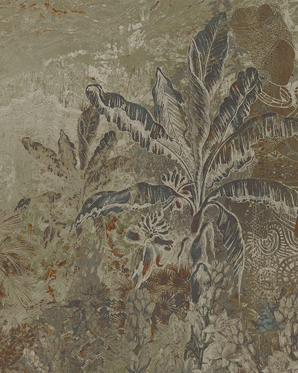 Ancient Olive By the River Mural M3044