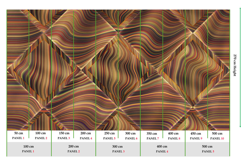 Windsor Wine Overlapping 3D Diamonds Mural M3045