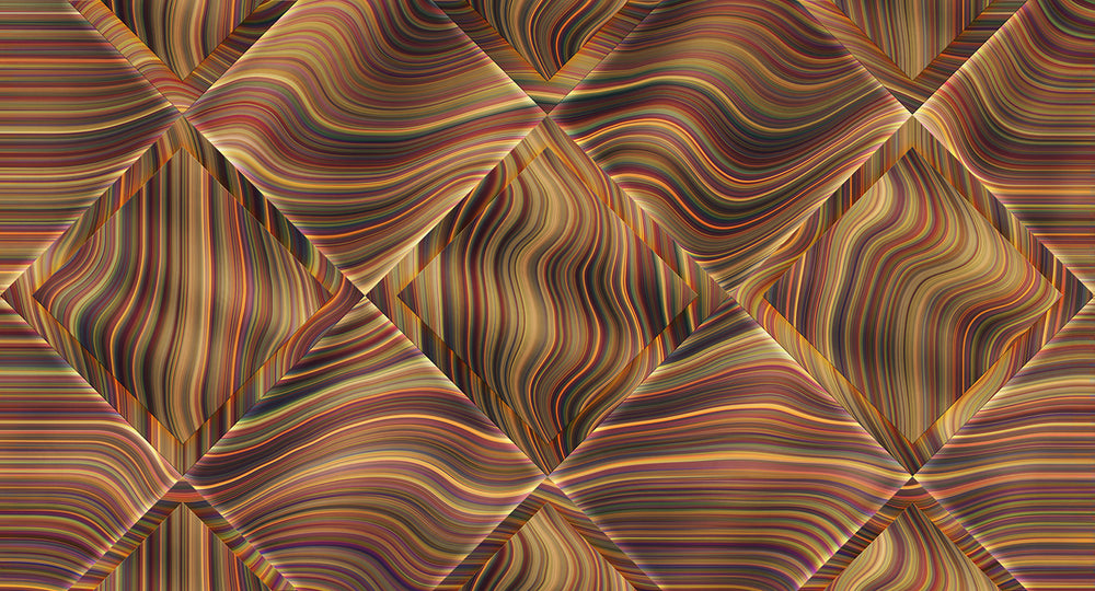 Windsor Wine Overlapping 3D Diamonds Mural M3045