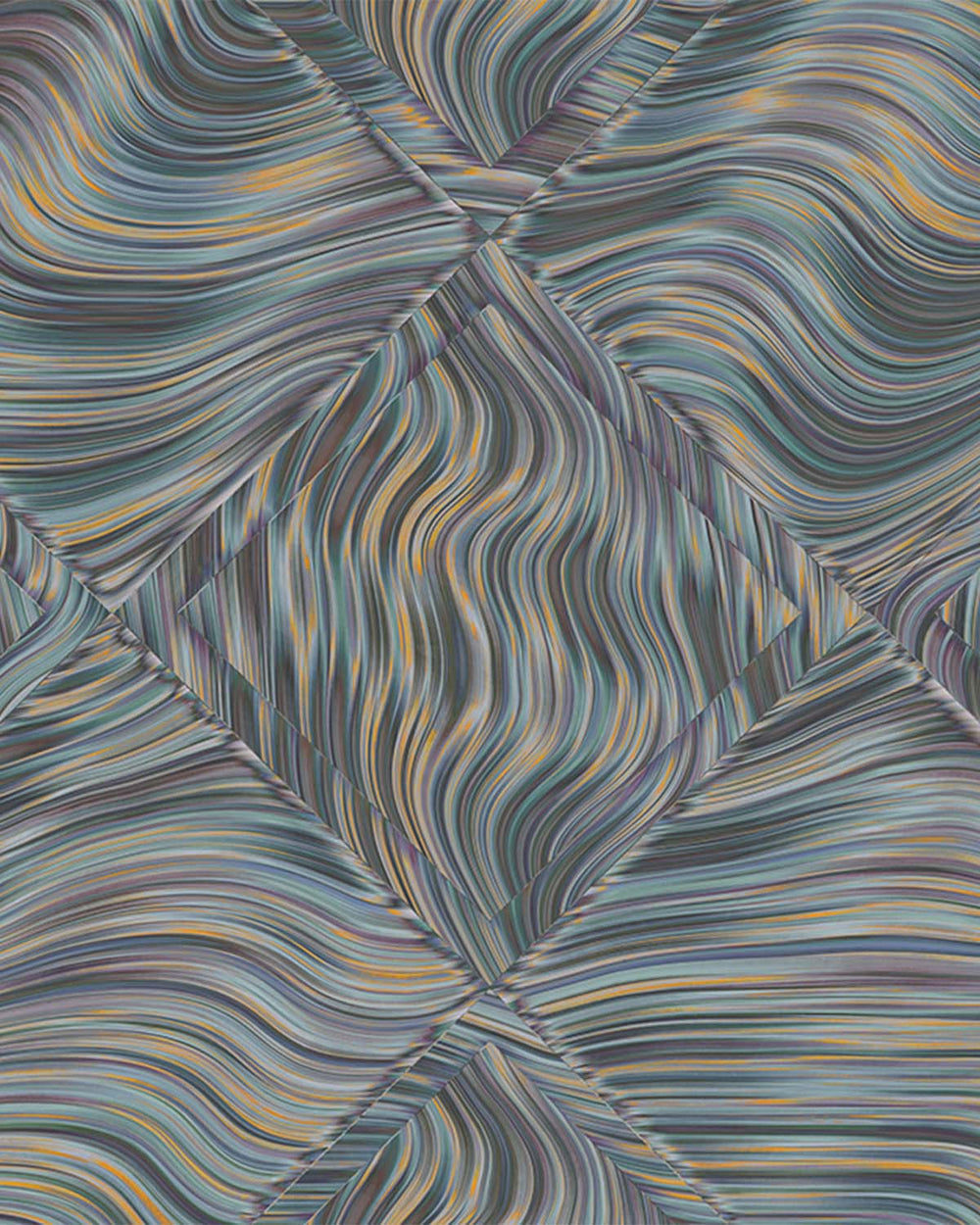 Scatman Blue Overlapping 3D Diamonds Mural M3047 - Sample