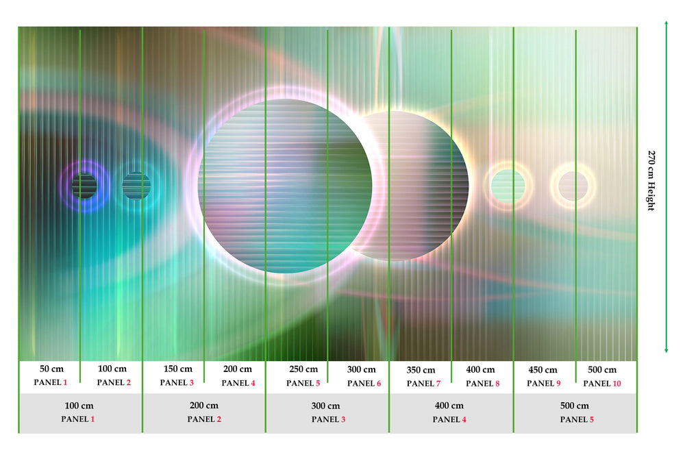 Willow Bough Digital Cosmic Abstraction Mural M3048 - Sample
