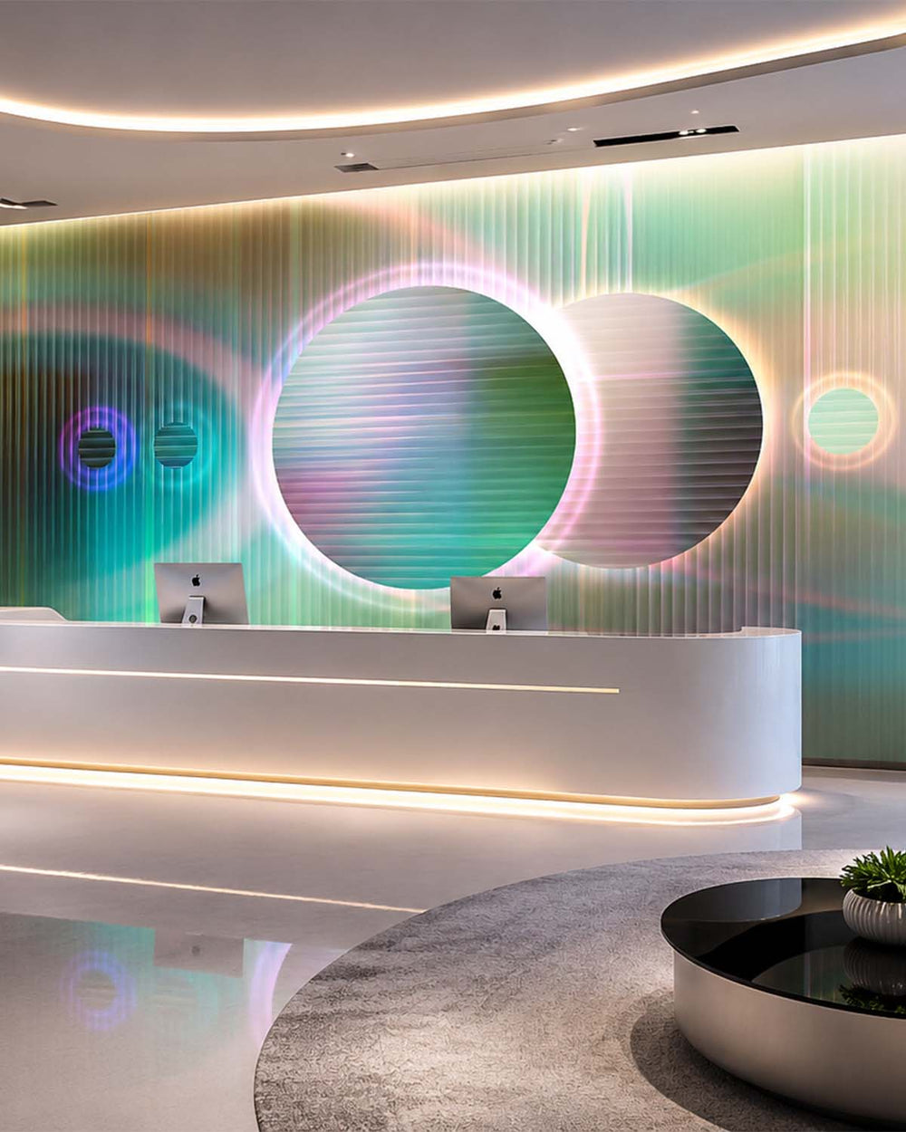 Willow Bough Digital Cosmic Abstraction Mural M3048 - Sample