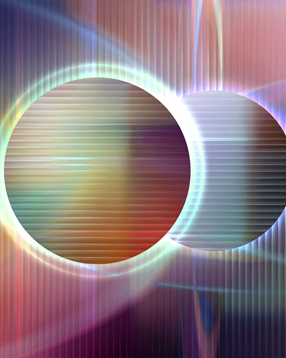 Purple Pennant Digital Cosmic Abstraction Mural M3049