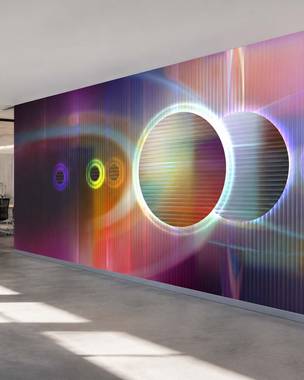 Purple Pennant Digital Cosmic Abstraction Mural M3049 - Sample