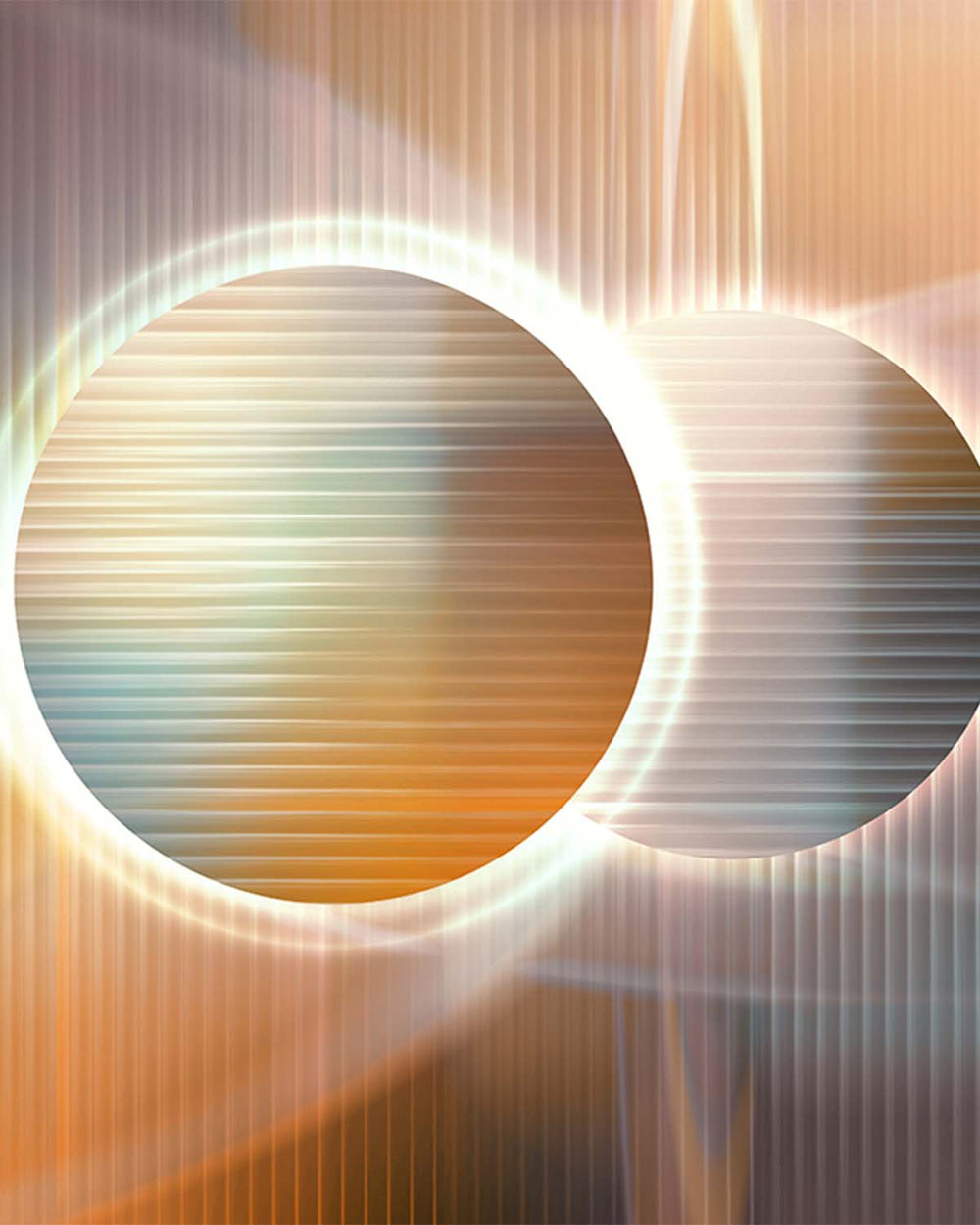 Soft Amber Digital Cosmic Abstraction Mural M3050 - Sample