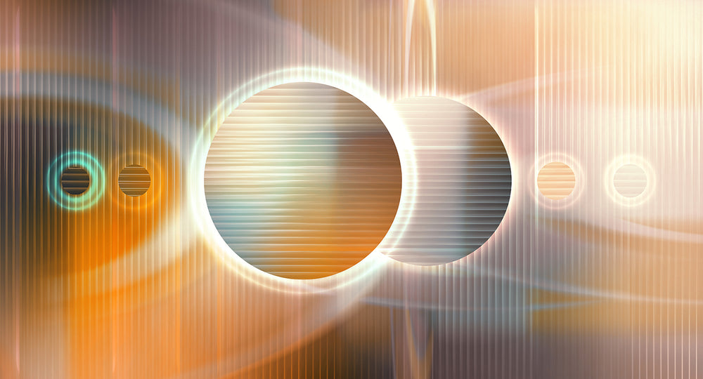 Soft Amber Digital Cosmic Abstraction Mural M3050 - Sample