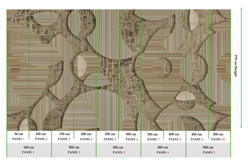 Spanish Sand Avant-garde Geometric Mosaic Mural M3053 - Sample