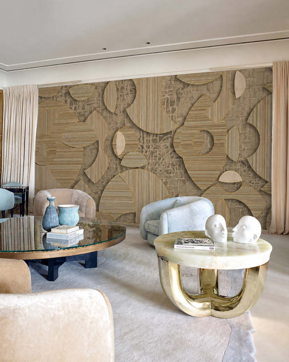 Spanish Sand Avant-garde Geometric Mosaic Mural M3053 - Sample