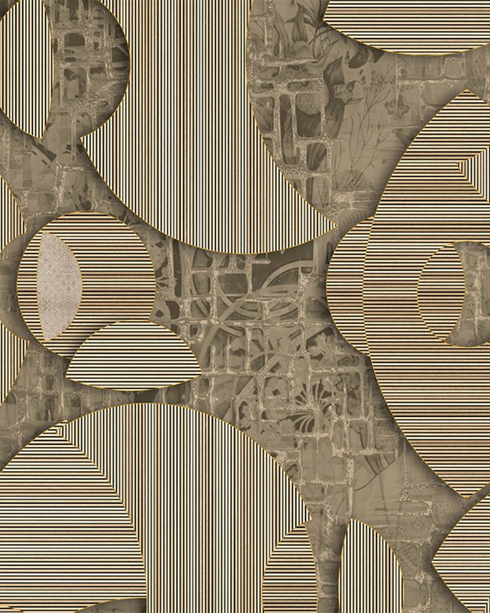 Spanish Sand Avant-garde Geometric Mosaic Mural M3053 - Sample