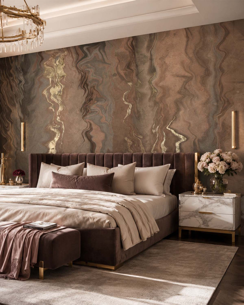 Heavy Siena Luxurious Abstract Marble Mural M3054 - Sample
