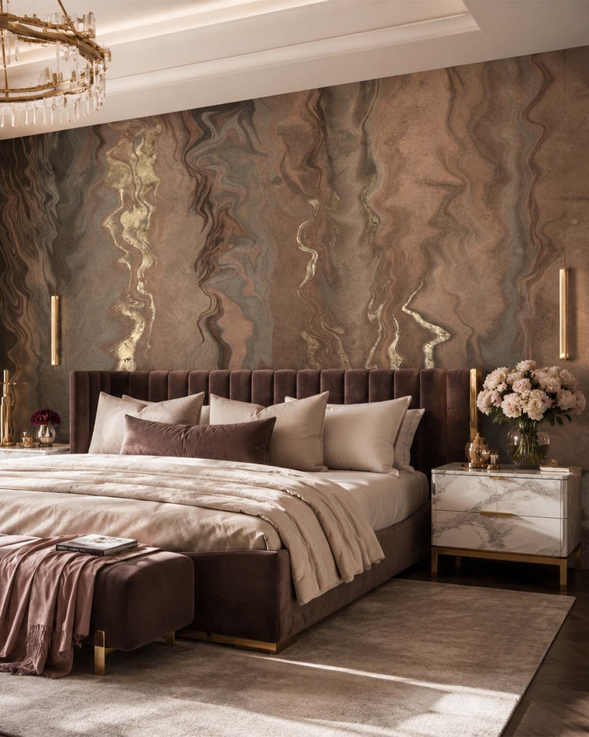 Heavy Siena Luxurious Abstract Marble Mural M3054 - Sample