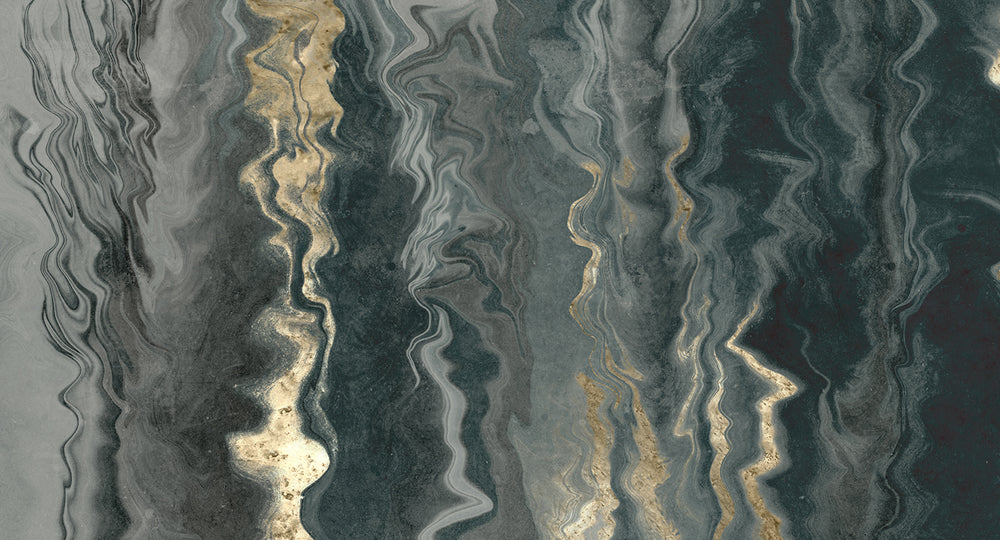 Blue Charcoal Luxurious Abstract Marble Mural M3056
