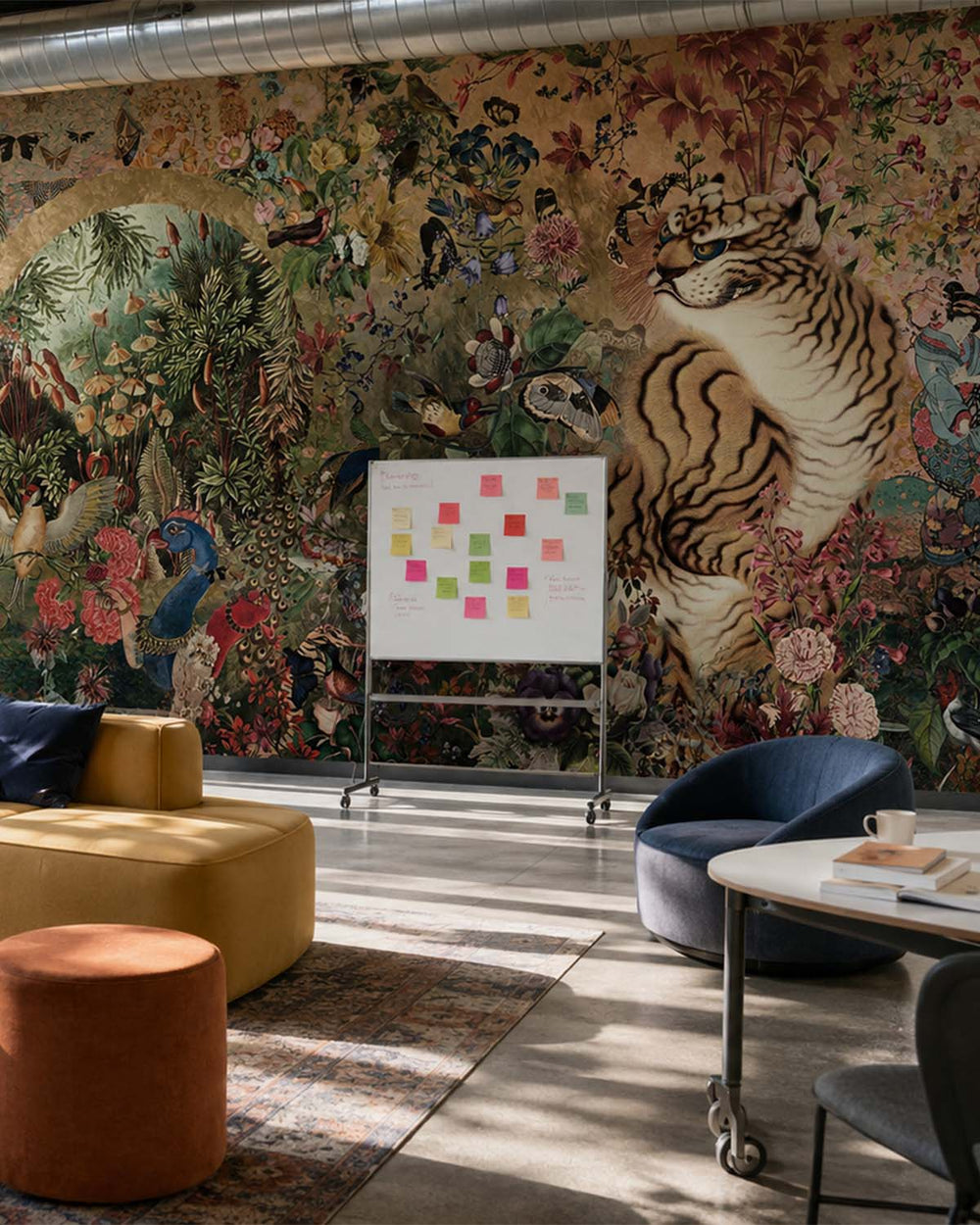 Gold Rush Mythical Tropical Garden Mural M3058