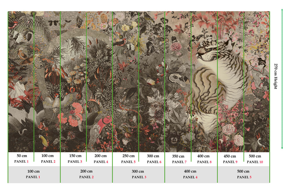 Montecito Mythical Tropical Garden Mural M3059