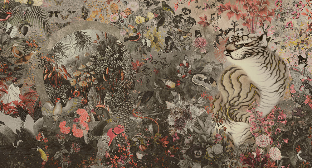 Montecito Mythical Tropical Garden Mural M3059 - Sample