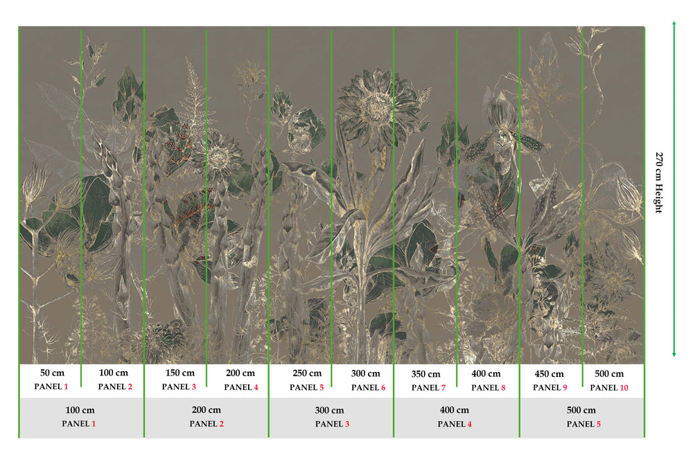 Aumbry Ethereal Botanical Rainforest Mural M3060