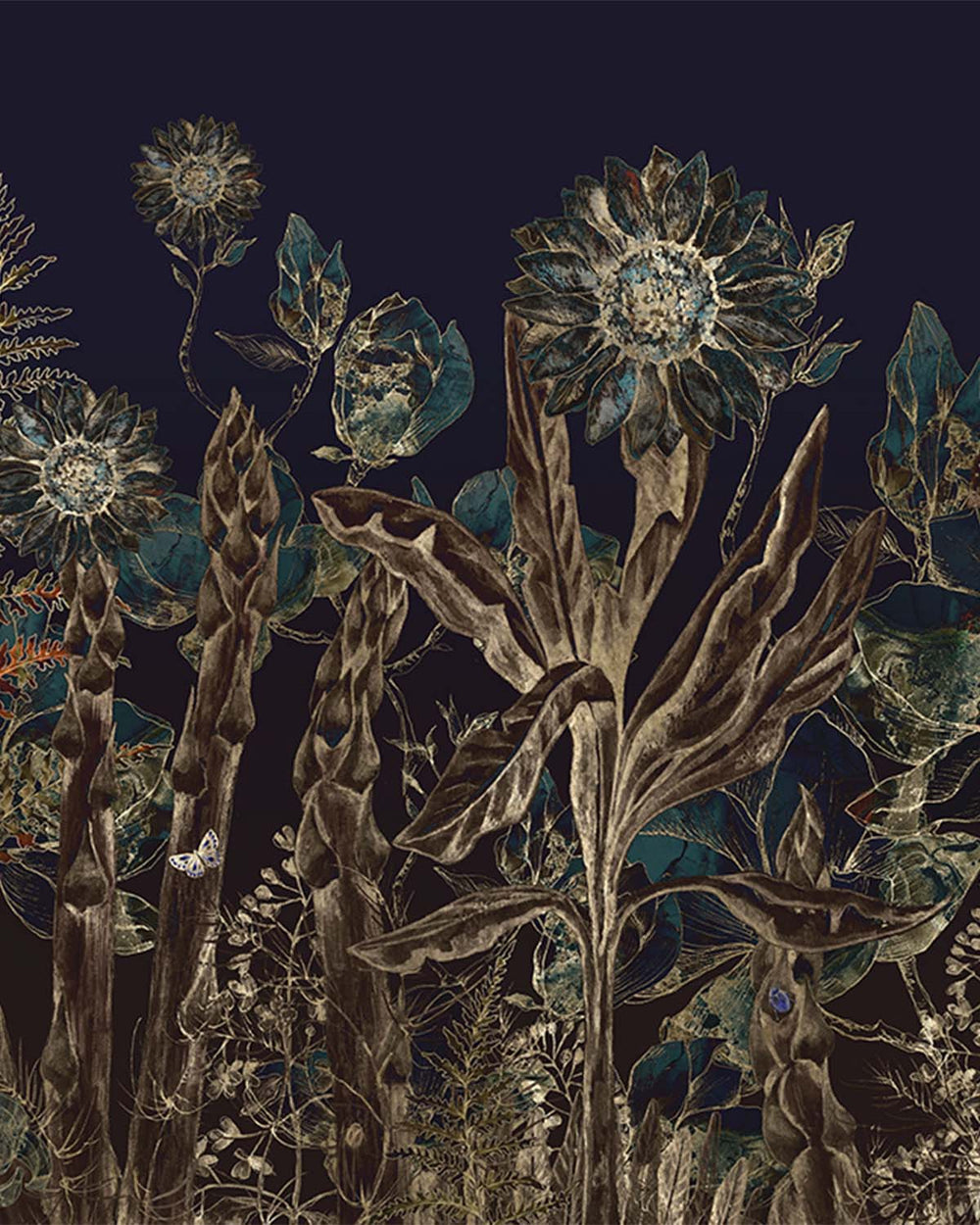 Sambucus Ethereal Botanical Rainforest Mural M3061