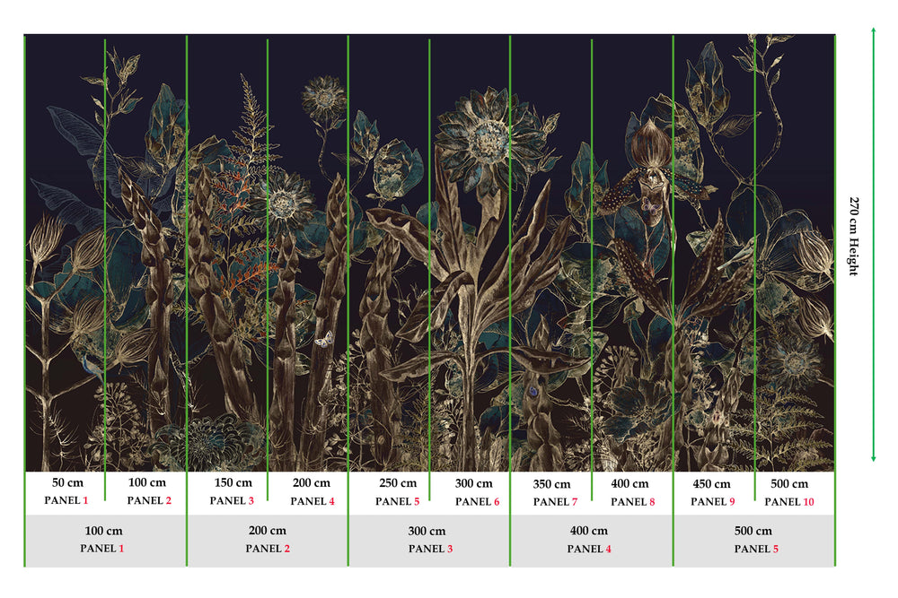 Sambucus Ethereal Botanical Rainforest Mural M3061