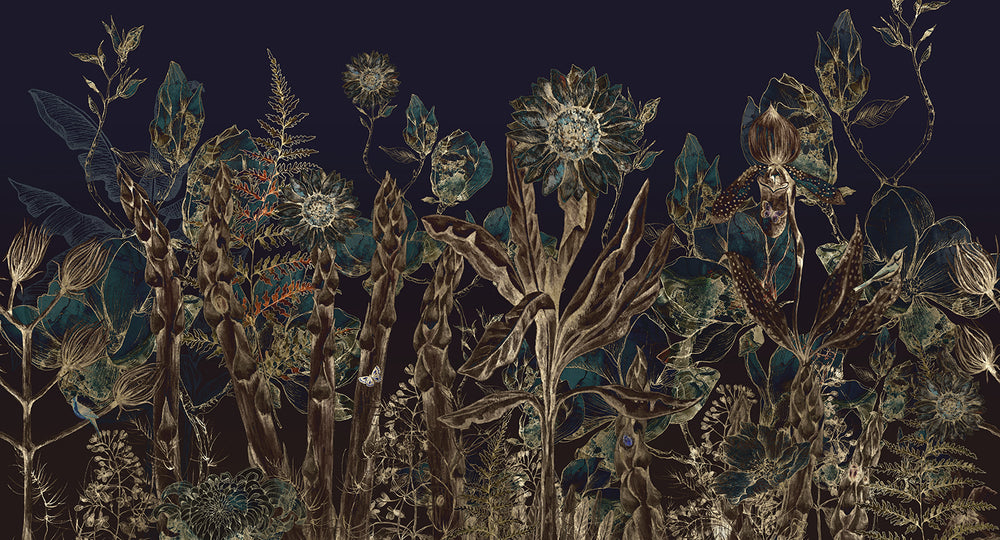 Sambucus Ethereal Botanical Rainforest Mural M3061