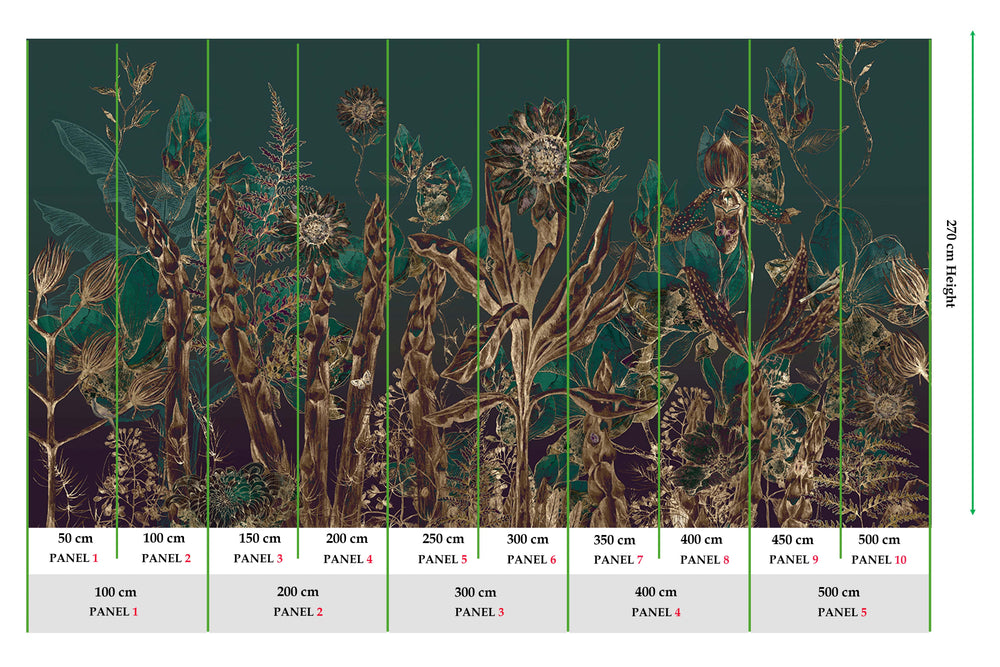 Ponderosa Pine Ethereal Botanical Rainforest Mural M3062 - Sample