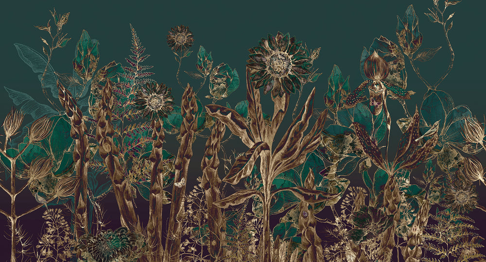 Ponderosa Pine Ethereal Botanical Rainforest Mural M3062