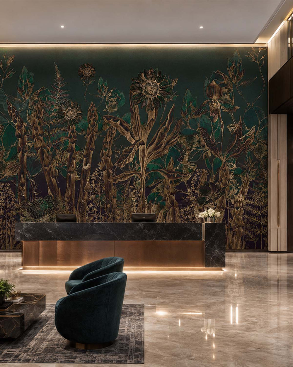 Ponderosa Pine Ethereal Botanical Rainforest Mural M3062