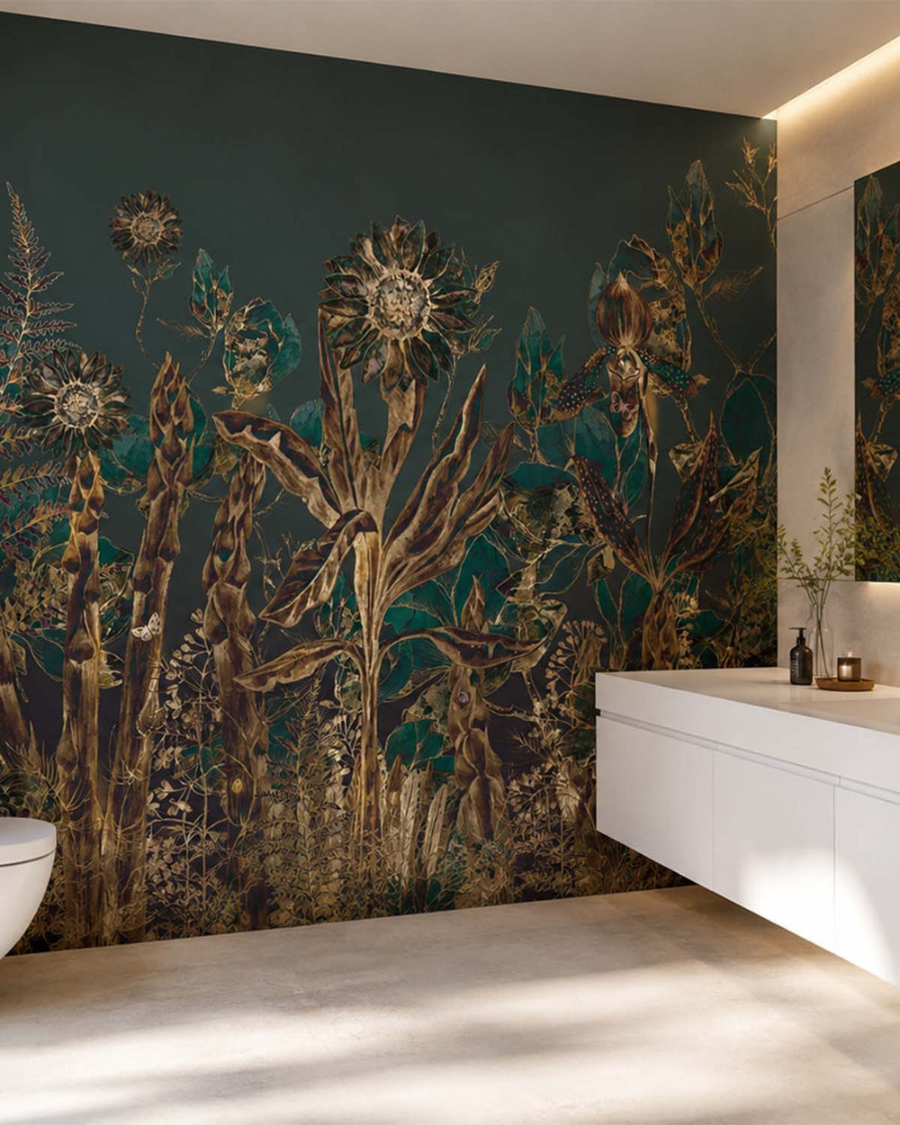 Ponderosa Pine Ethereal Botanical Rainforest Mural M3062