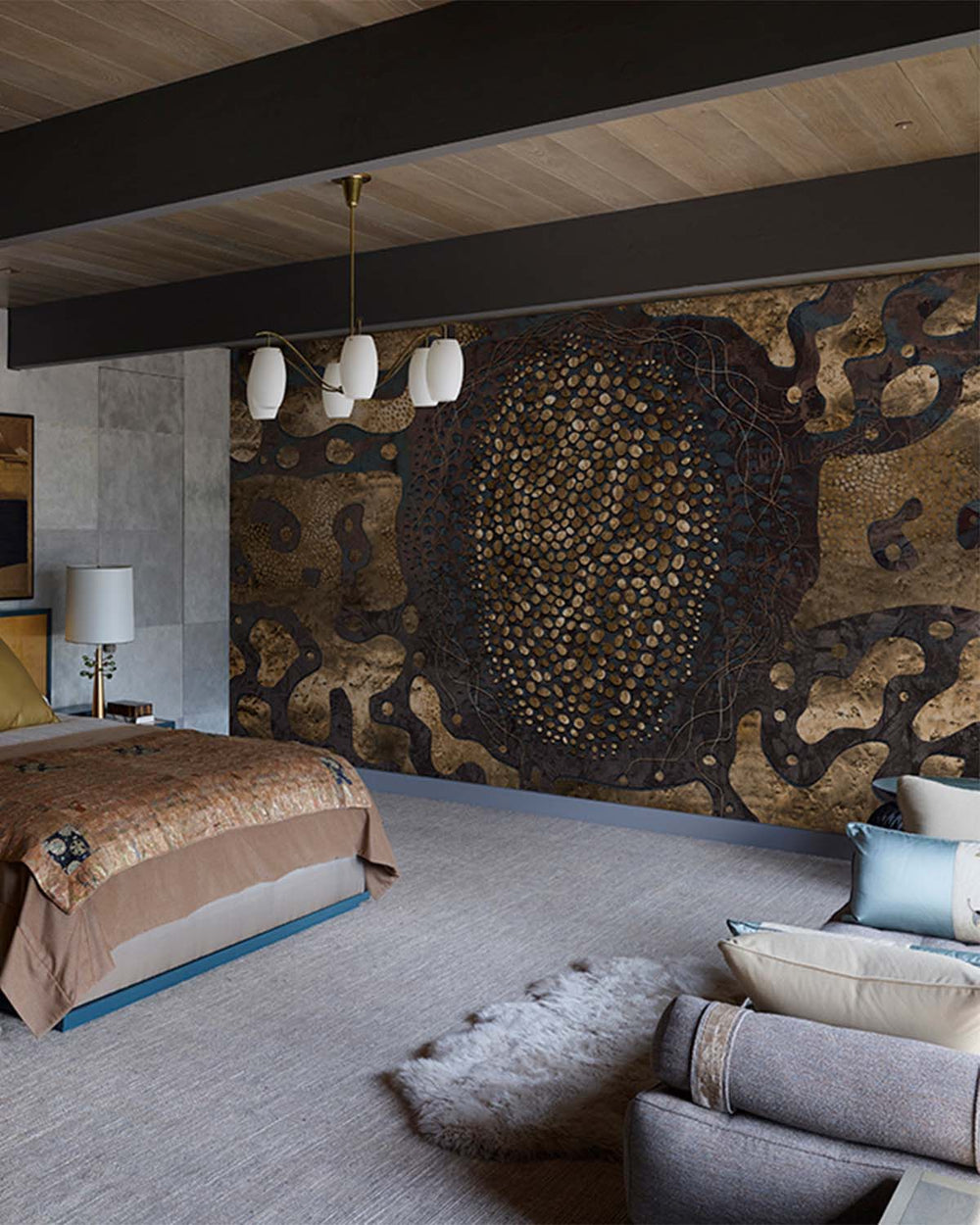 Cafe Royale Earthy Abstract Pebbles Mural M3069 - Sample
