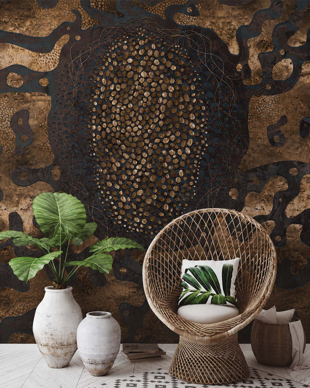 Cafe Royale Earthy Abstract Pebbles Mural M3069 - Sample