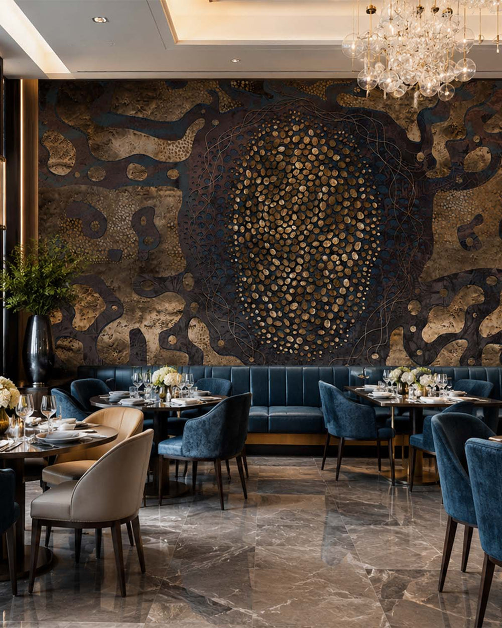 Cafe Royale Earthy Abstract Pebbles Mural M3069 - Sample