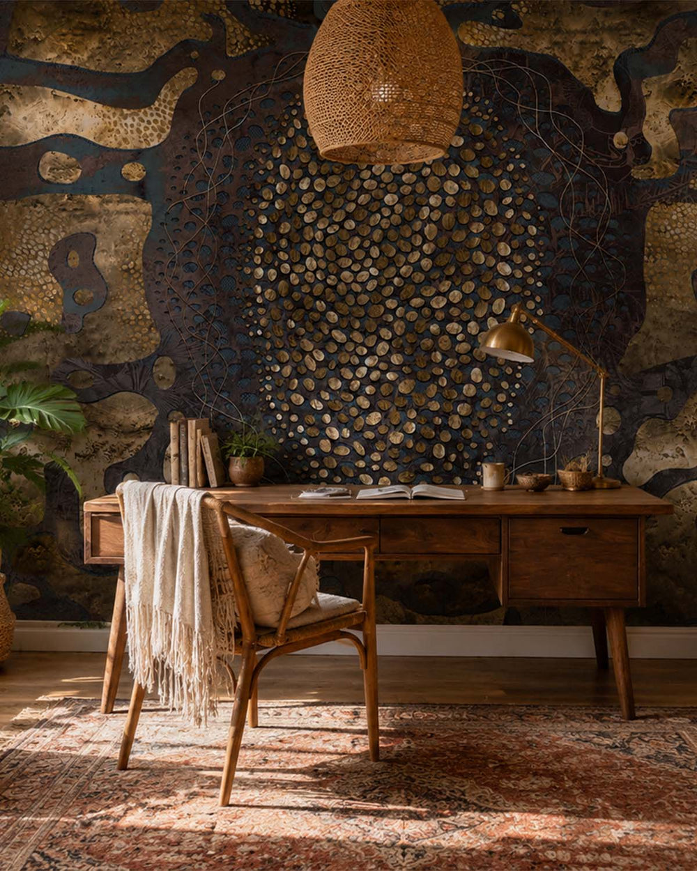 Cafe Royale Earthy Abstract Pebbles Mural M3069 - Sample