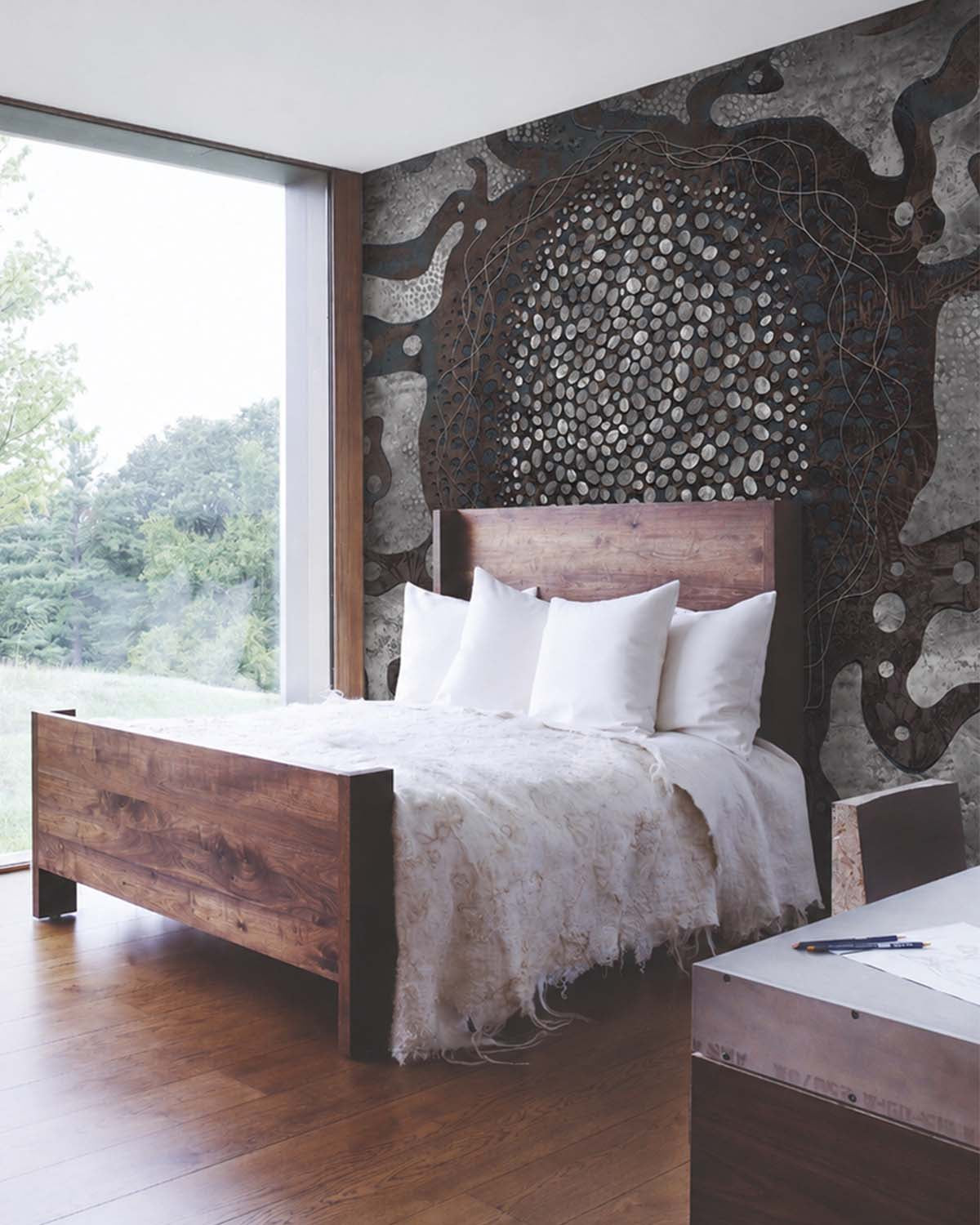 Titanium Earthy Abstract Pebbles Mural M3071