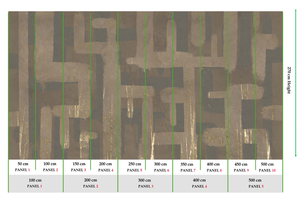 Greenish Grey Bark Abstract Labyrinth Mural M3072