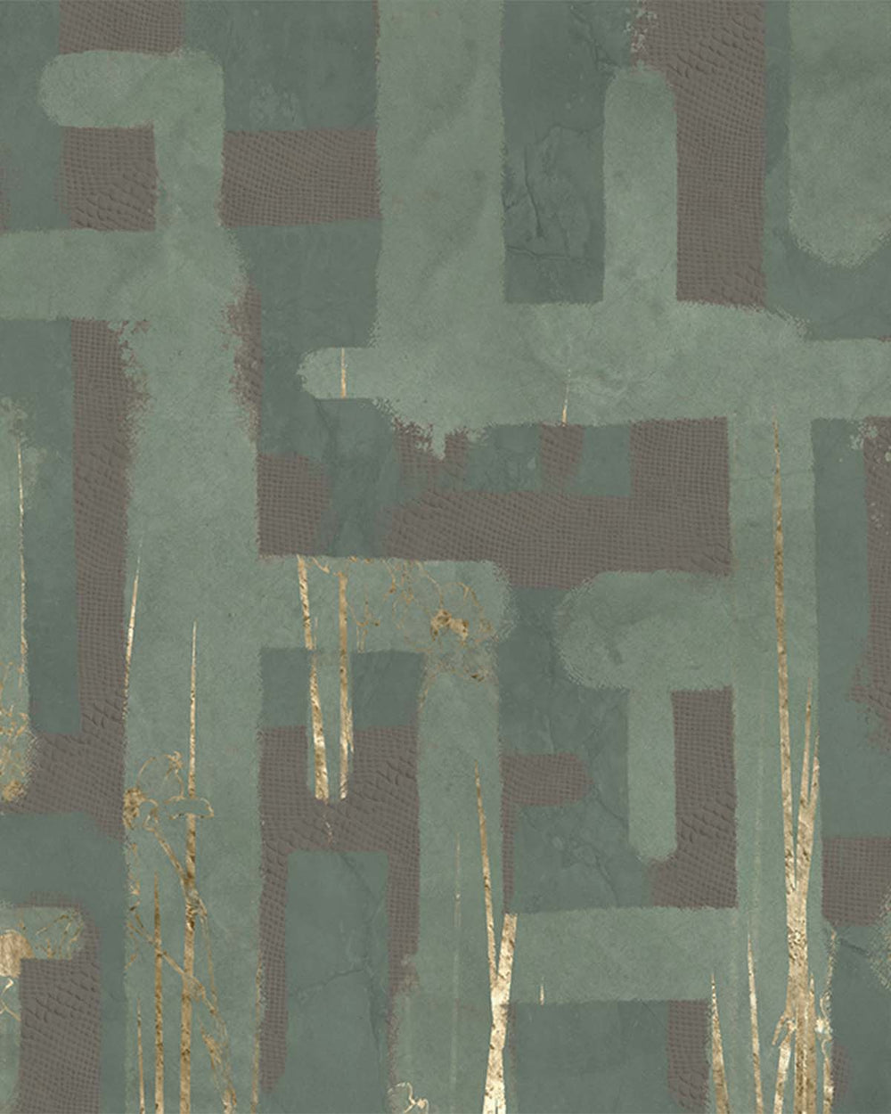 Seraphinite Abstract Labyrinth Mural M3073