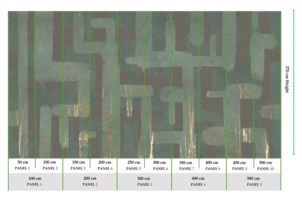 Seraphinite Abstract Labyrinth Mural M3073
