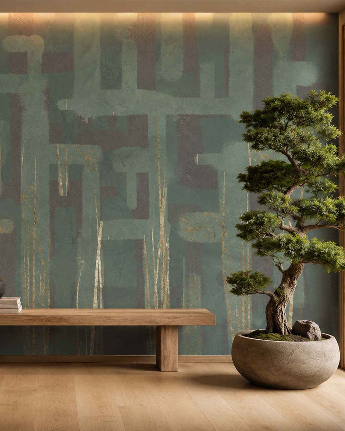 Seraphinite Abstract Labyrinth Mural M3073 - Sample