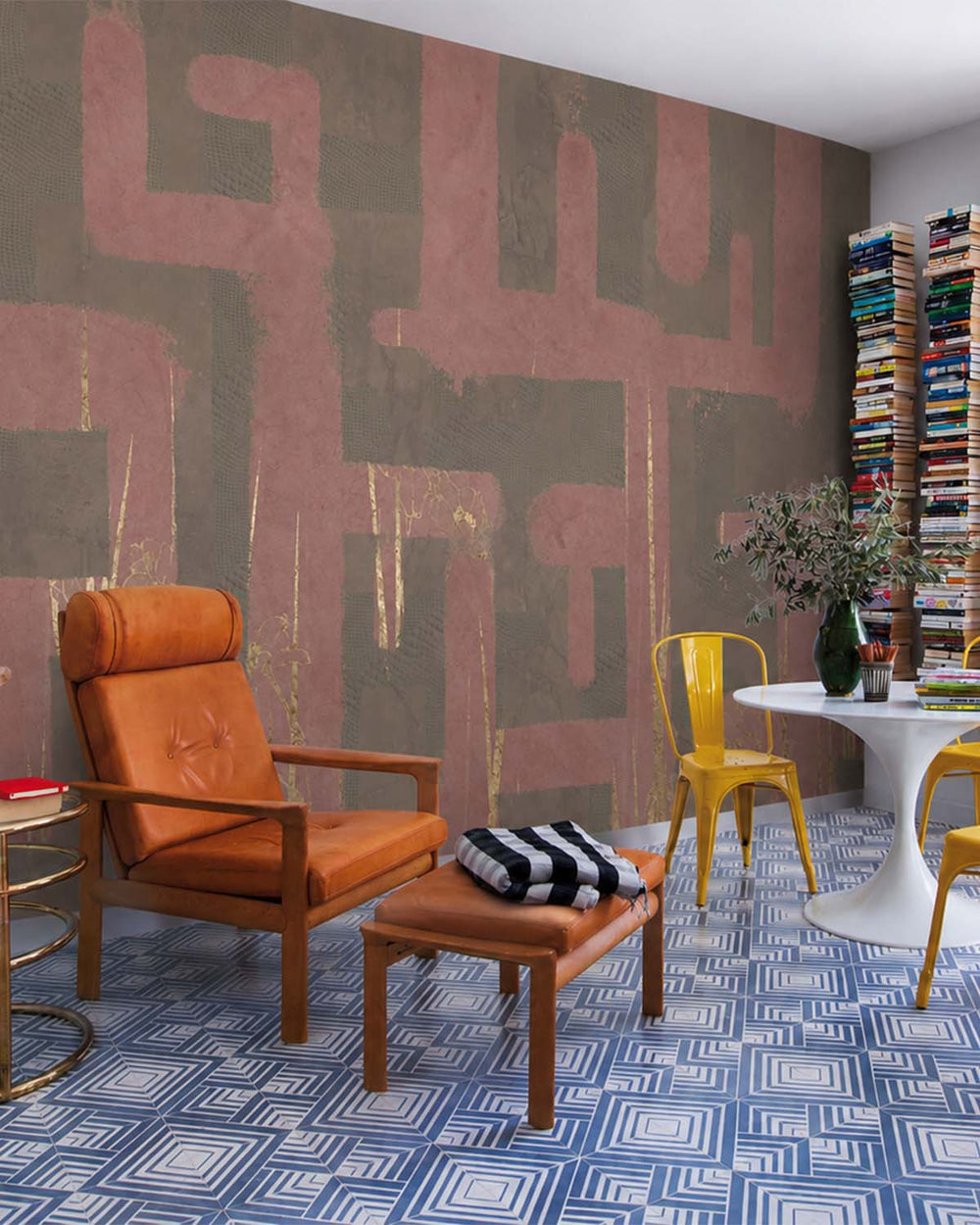 Clay Ridge Abstract Labyrinth Mural M3074 - Sample