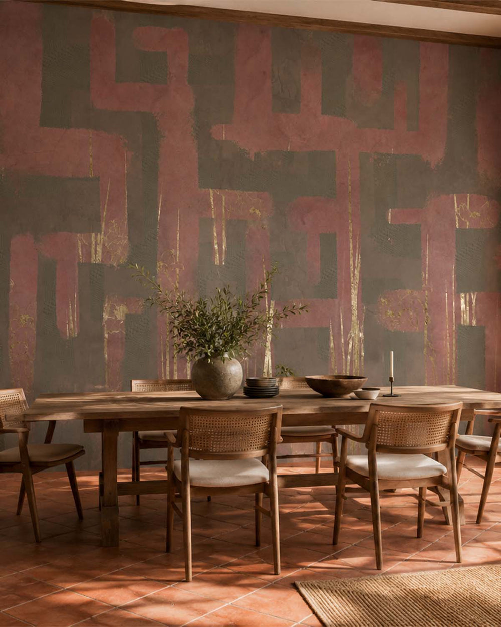 Clay Ridge Abstract Labyrinth Mural M3074