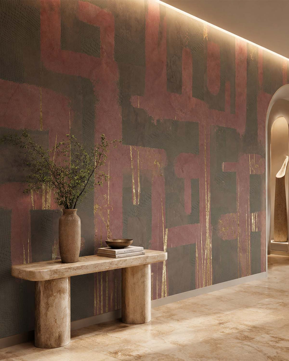 Clay Ridge Abstract Labyrinth Mural M3074 - Sample