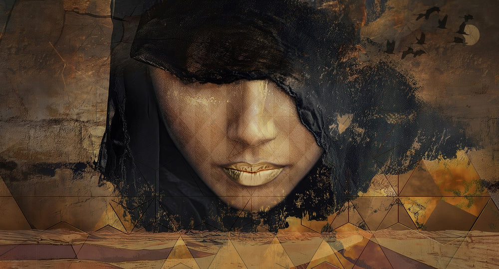 Caramel Kiss Veiled Saharan Queen Mural M3075