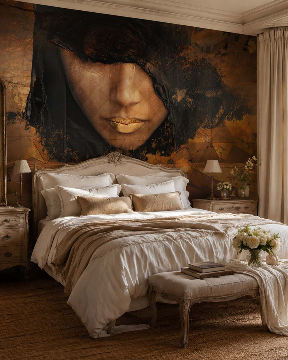 Caramel Kiss Veiled Saharan Queen Mural M3075