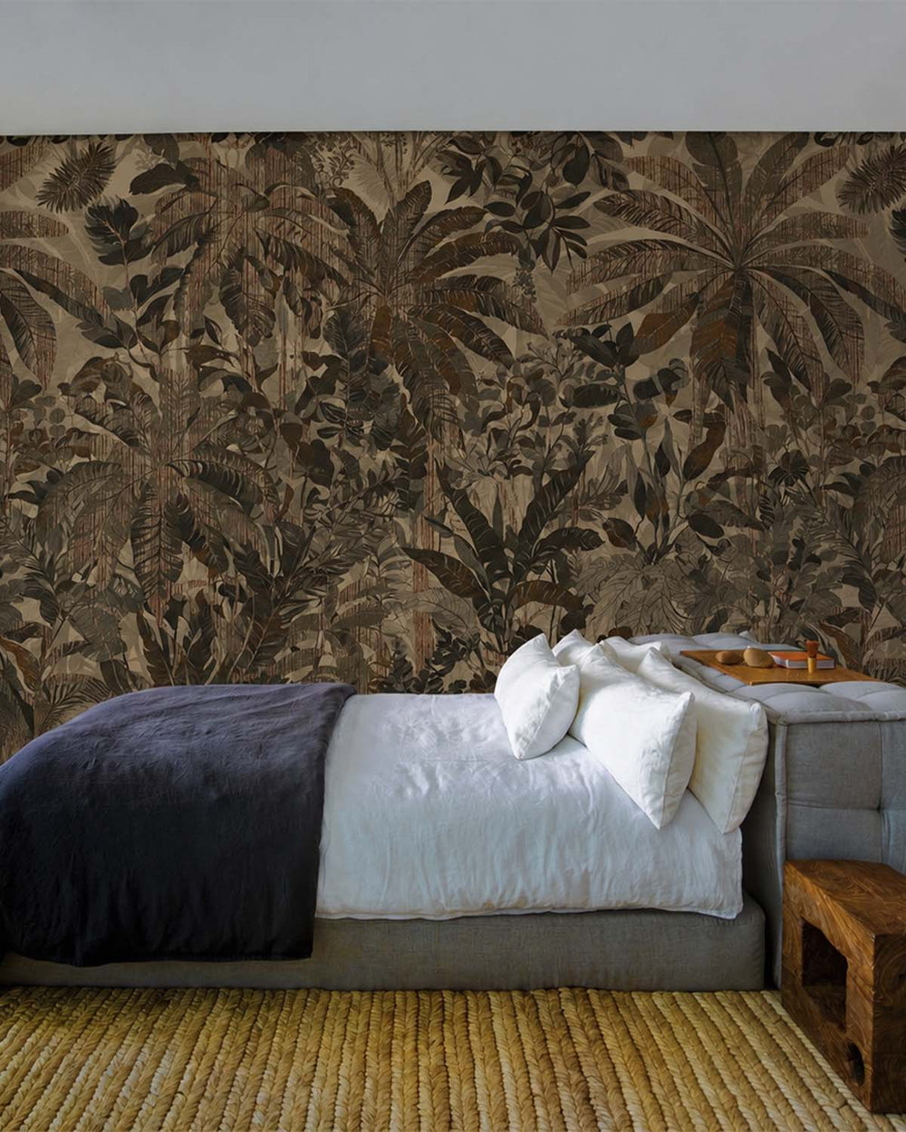 Briar Brown Painterly Tropical Landscape Mural M3078 - Sample