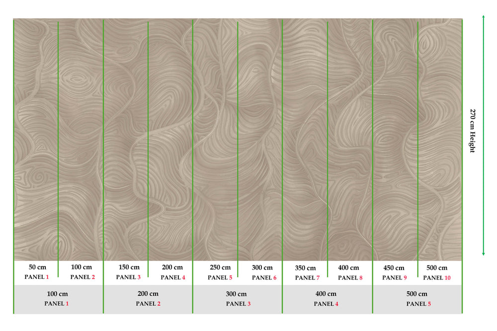 Tranquil Taupe Organic Wavy Woodgrain Mural M3079