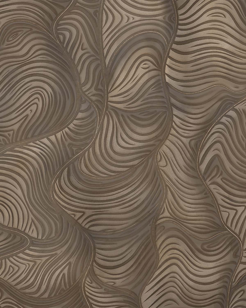 Mousy Brown Organic Wavy Woodgrain Mural M3080