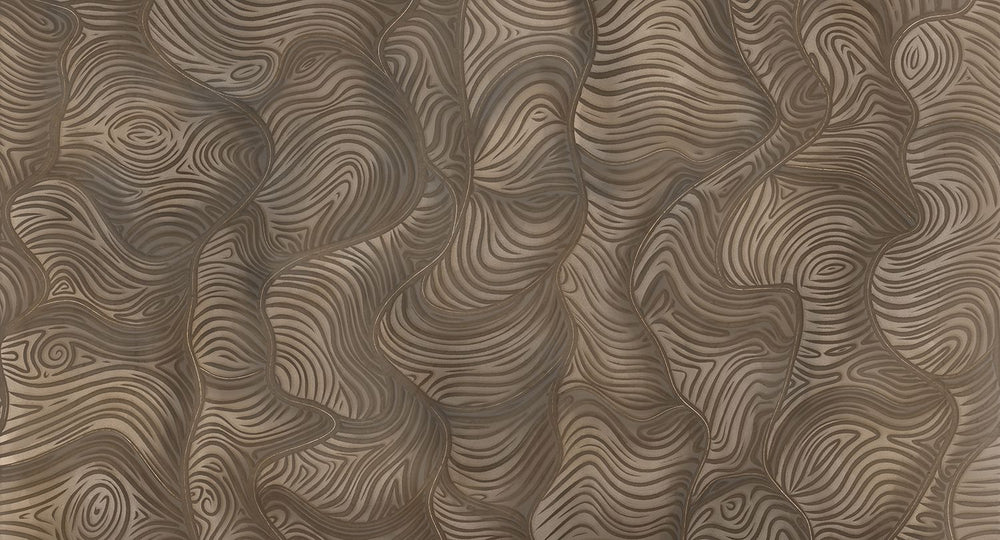 Mousy Brown Organic Wavy Woodgrain Mural M3080