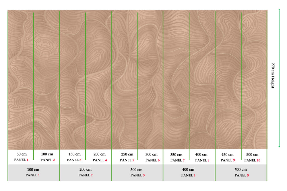 Cool Clay Organic Wavy Woodgrain Mural M3081