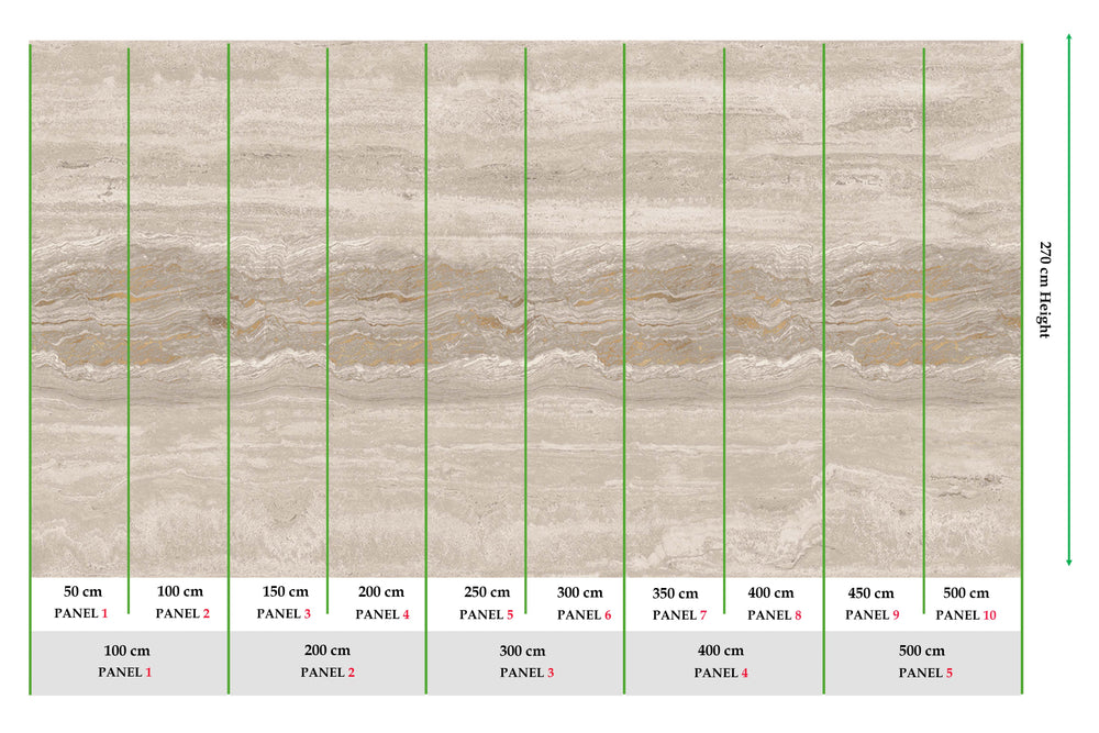 Sepia Tone Stratified Marble Stone Mural M3082